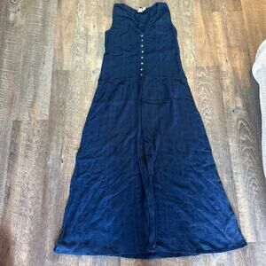 NEW Roxy Woven Maxi Dress Sz S Button Up Sleeveless V-Neck
